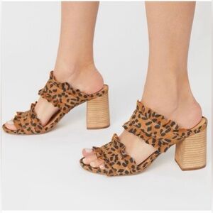 Free People Rosie Ruffle Leopard Print Sandal